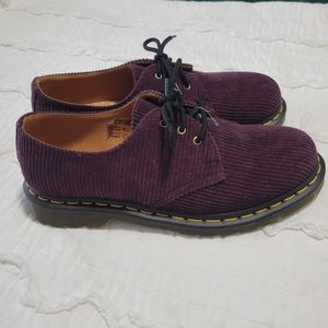 Dr Marten Corduroy Ribbed Oxford Shoes New M9 W11 Oxblood Water Resistant NEW